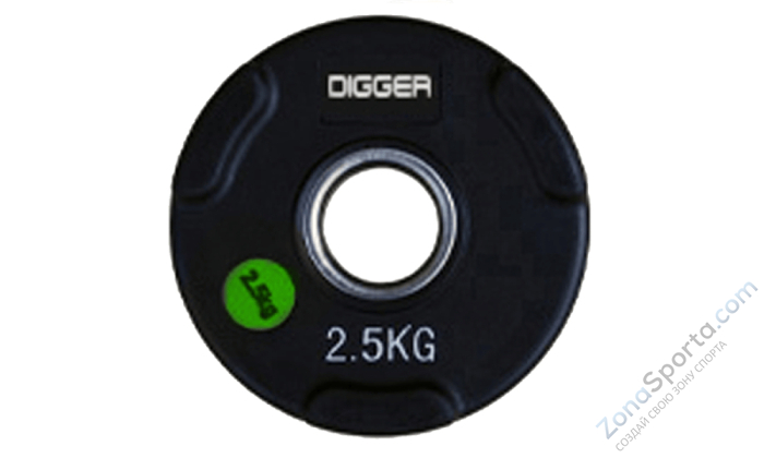 Диск олимпийский обрезиненный 3-х хватовый 2,5кг Hasttings Digger HD51C1C-2,5