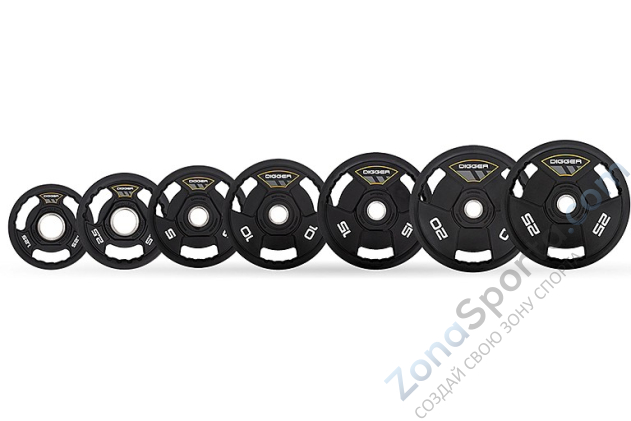 Диск олимпийский полиуретановый Hasttings HD51C3A-1,25 3-х хватовый 1,25