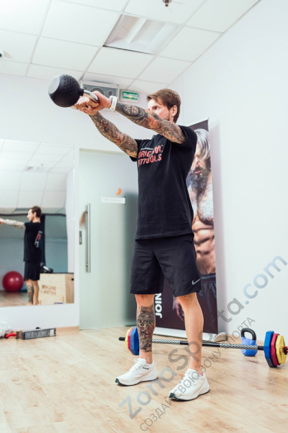 Гиря 24 кг с хромированной ручкой полиуретановая (CPU) FT-KB-CPU-24