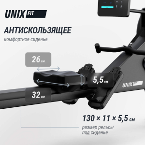 Гребной тренажер Unix Fit Air Magnetic Rower-1100 Pro (10.1 TFT)