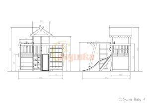 Игровой комплекс Савушка Baby 4 оливковый
