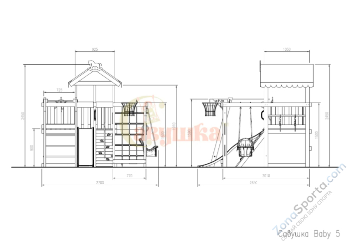 Игровой комплекс Савушка Baby 5 оливковый