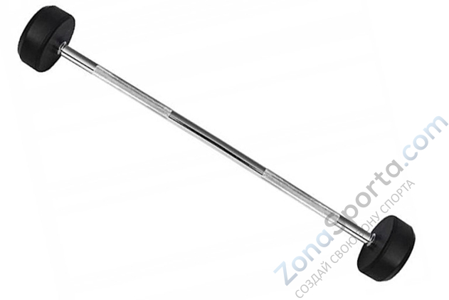Комплект прямых фиксированных обрезиненных штанг Hasttings от 25 до 45 кг