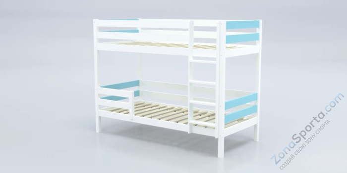 Кровать детская двухъярусная Савушка-01 80х160 голубая