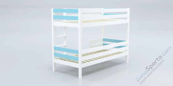Кровать детская двухъярусная Савушка-01 90х180 голубая
