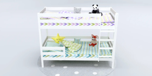 Кровать детская двухъярусная Савушка-01 90х180 серая