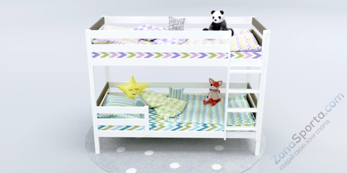 Кровать детская двухъярусная Савушка-01 90х180 Shiitake (бежевый)