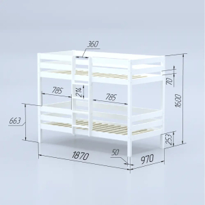 Кровать детская двухъярусная Савушка-05 90х180 White (белый)