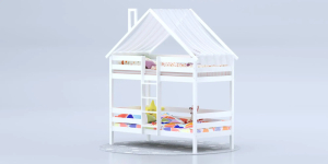 Кровать-домик Савушка-06 двухъярусная 90х180 White (белый)