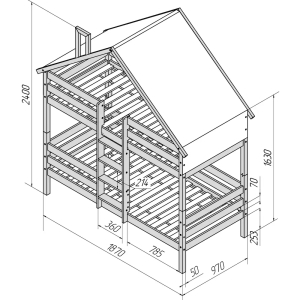 Кровать-домик Савушка-06 двухъярусная 90х180 White (белый)