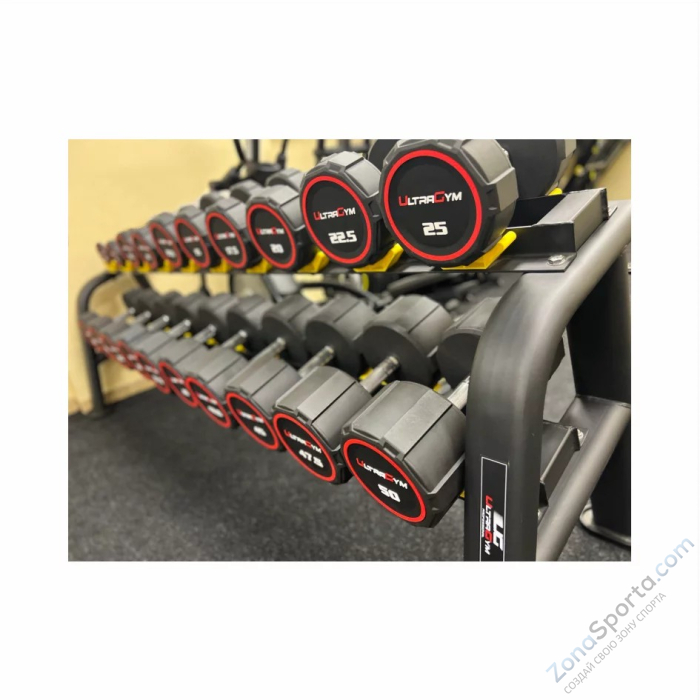 Круглые полиуретановые гантели. Ряд от 42,5 до 50 кг UltraGym UG1032D 