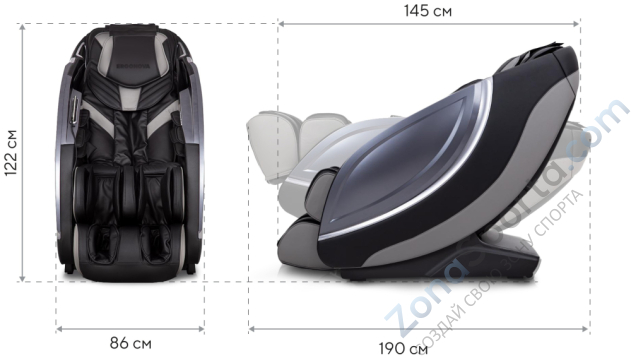 Массажное кресло Ergonova ErgoLine 4 Black Grey