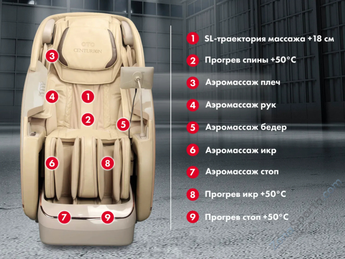 Массажное кресло OTO Centurion PRO CN-01 Песочный