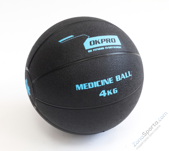 Мяч медицинский 4 кг обрезиненный OKPRO