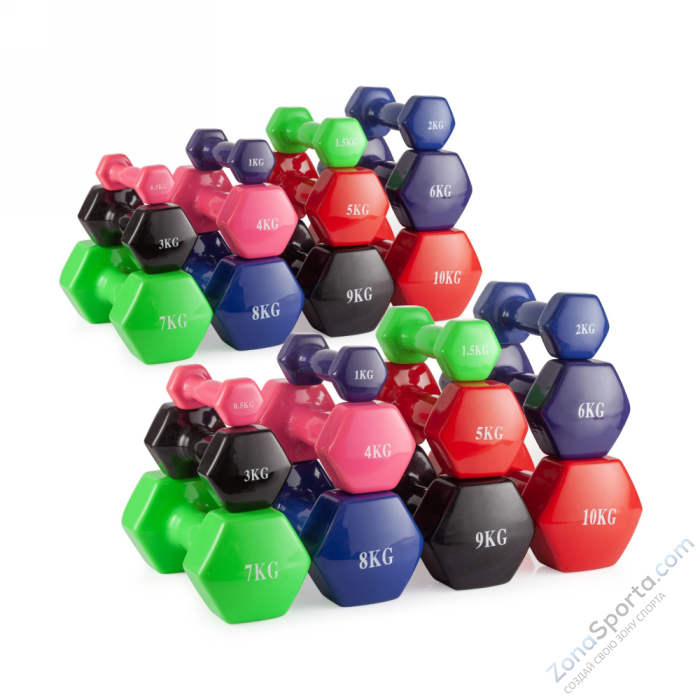 Набор гантелей винил (пары) от 0,5-10 кг VF-SET114