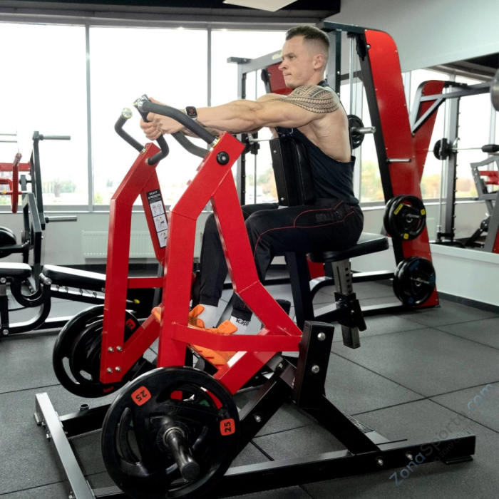 Наклонная гребная тяга на свободных весах (черно-красный) Protrain PP106