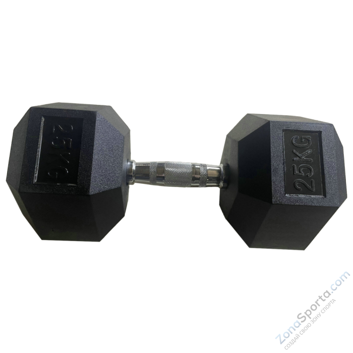 Обрезиненная гексагональная гантель INEX Hex Dumbbell 25 кг