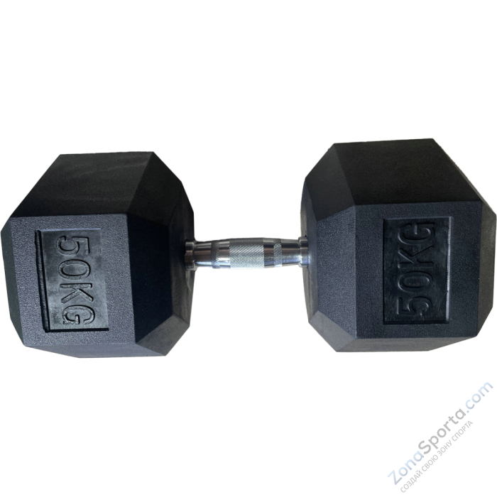 Обрезиненная гексагональная гантель INEX Hex Dumbbell 50 кг