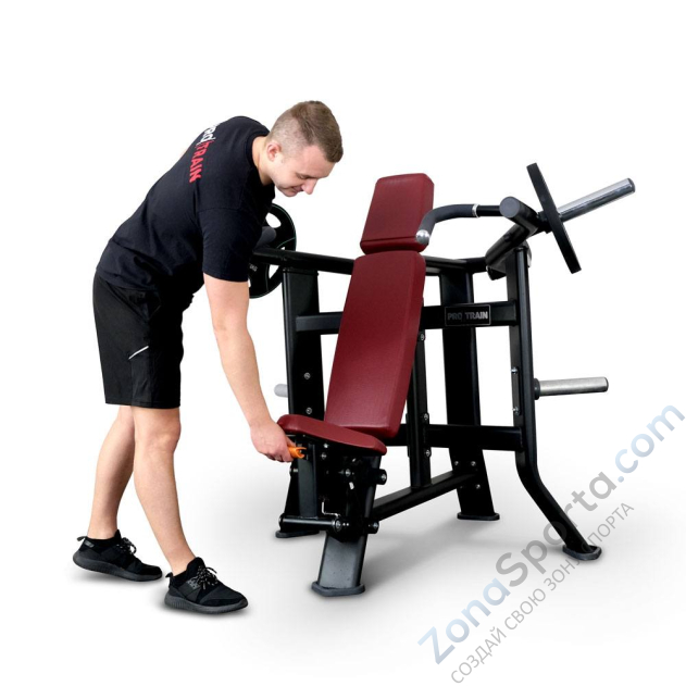Плечевой жим сидя на свободных весах Protrain T8-605