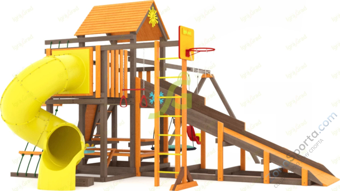 Всесезонная площадка IgraGrad С с балконом и трубой SF