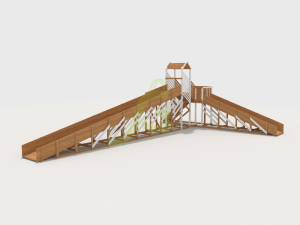 Зимняя деревянная горка IgraGrad Snow Fox 12 м с двумя скатами мод.724