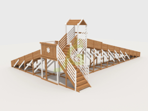 Зимняя деревянная горка IgraGrad Snow Fox 12 м с двумя скатами мод.724