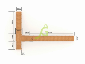 Зимняя деревянная горка IgraGrad Snow Fox 12 м с двумя скатами мод.724