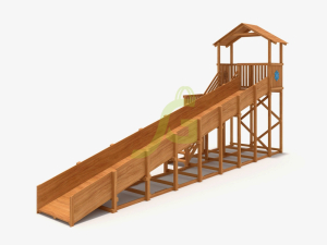 Зимняя деревянная горка IgraGrad Snow Fox (Домик) скат 10 м