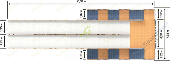 Зимняя деревянная горка IgraGrad Snow Fox скат 18 м мод.2