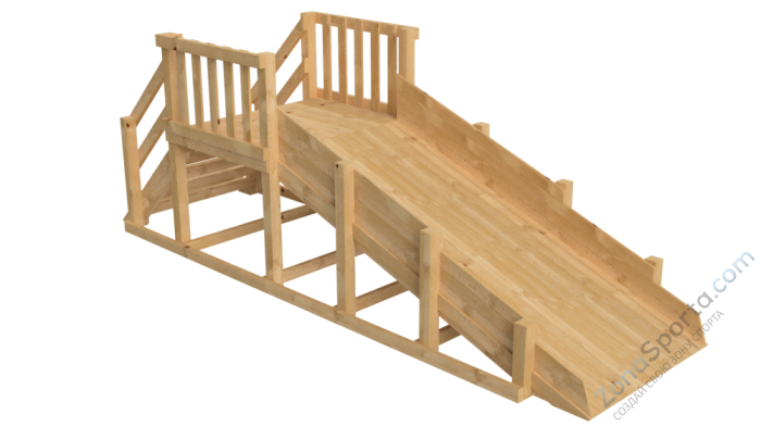 Зимняя деревянная заливная горка Ледянка (без окраски)