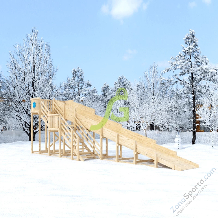 Зимняя горка IgraGrad Snow Fox скат 10 м без окраски
