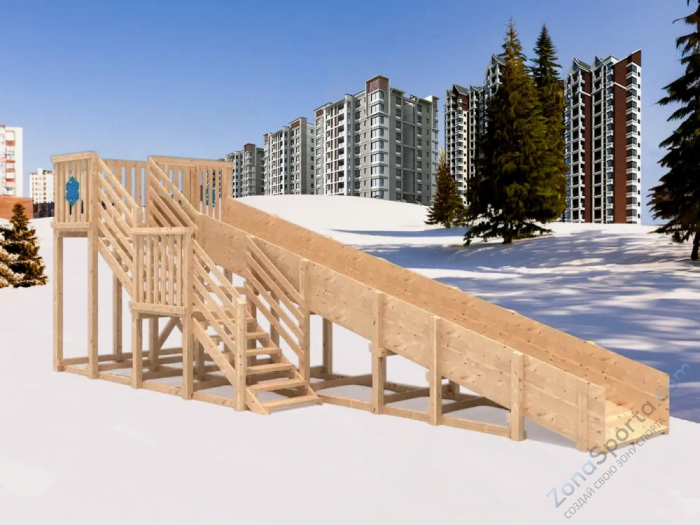 Зимняя горка IgraGrad Snow Fox скат 8 м без окраски