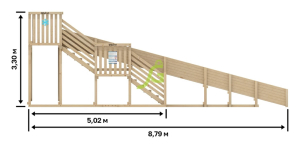 Зимняя горка IgraGrad Snow Fox скат 8 м без окраски