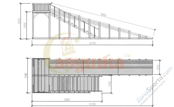 Зимняя горка Савушка Зима Wood-8