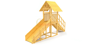 Зимняя заливная горка Савушка Зима Wood - 5 скат 3 метра