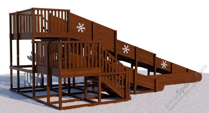 Зимняя заливная горка Сибирячка